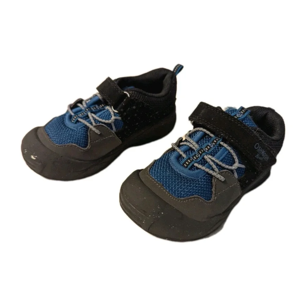 OshKosh‎ B'gosh Boy's Kamun Bump Toe Sneaker Shoes Toddler Black Blue Size 9M